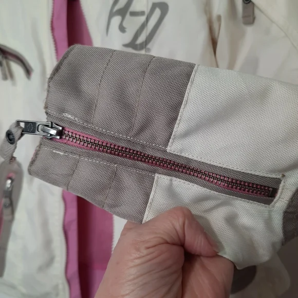 Harley Davidson Riding Gear Jacket Cream Tan Pink Womens Size XS Full Zipper - Picture 3 of 15